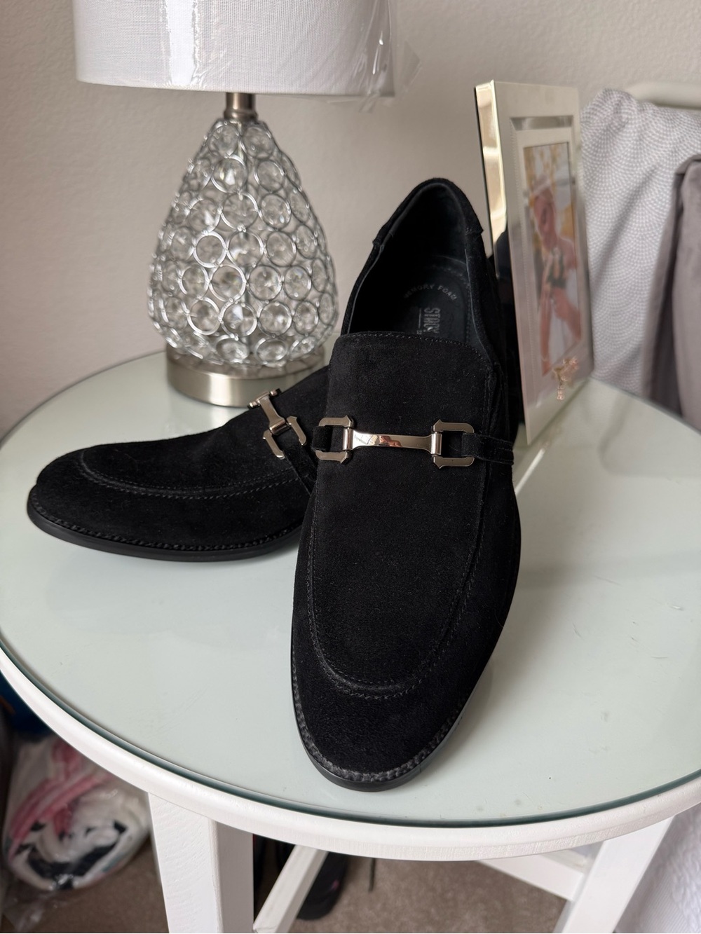 Stacy Adams Black Suede Bit Loafers size 9
